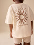 Ecru Sun Short Sleeve T-Shirt and Cycle Shorts Set (3mths-7yrs) - Ecru Sun / 12-18 Months (80-86cm)