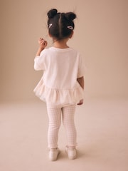 Pink Ballerina Short Sleeve Peplum T-Shirt and Leggings Set (3mths-7yrs) - Size 3-6 Months (62-68cm)