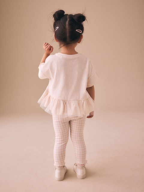 Pink Ballerina Short Sleeve Peplum T-Shirt and Leggings Set (3mths-7yrs) - Size 3-6 Months (62-68cm)