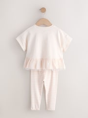 Pink Ballerina Short Sleeve Peplum T-Shirt and Leggings Set (3mths-7yrs) - Size 3-6 Months (62-68cm)