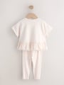 Pink Ballerina Short Sleeve Peplum T-Shirt and Leggings Set (3mths-7yrs) - Size 3-6 Months (62-68cm)