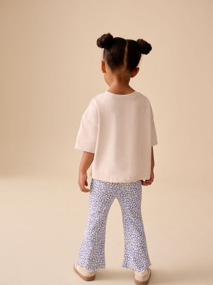 Ecru White Apple Character Short Sleeve Top and Leggings Set (3mths-7yrs)