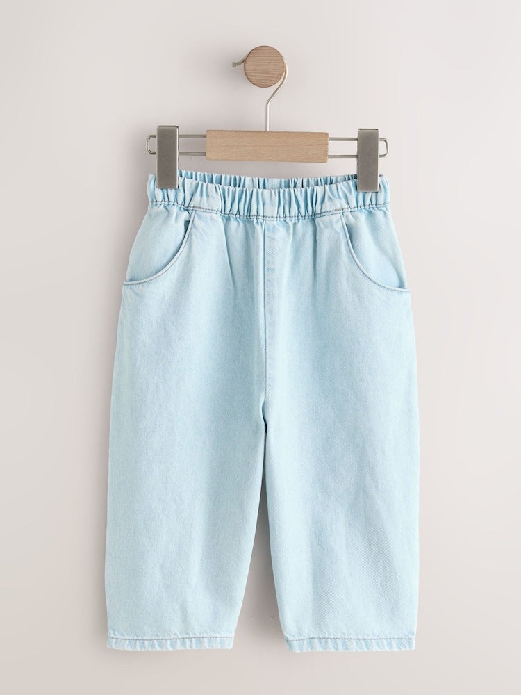 Light Blue Denim Pullon Barrel Jeans (3mths-7yrs) - Light Blue Denim / 12-18 Months (80-86cm)