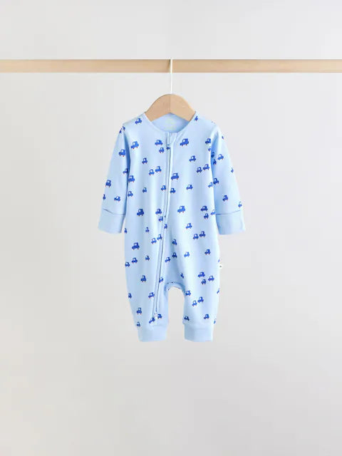 Multi Two Way Zip Baby Sleepsuit 5 Pack (0mths-3yrs)