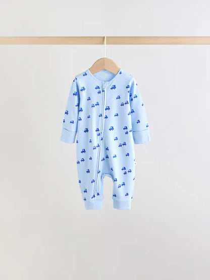 Multi Two Way Zip Baby Sleepsuit 5 Pack (0mths-3yrs)
