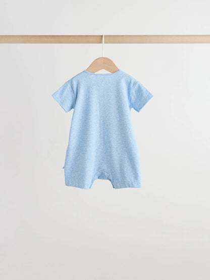 Blue Nautical Jersey Baby Rompers 4 Pack