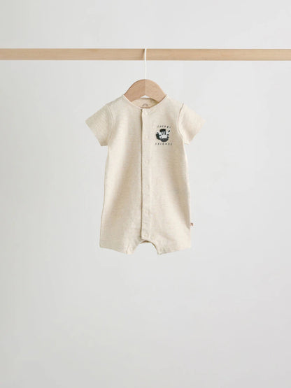 Neutral Animal Jersey Baby Rompers 4 Pack
