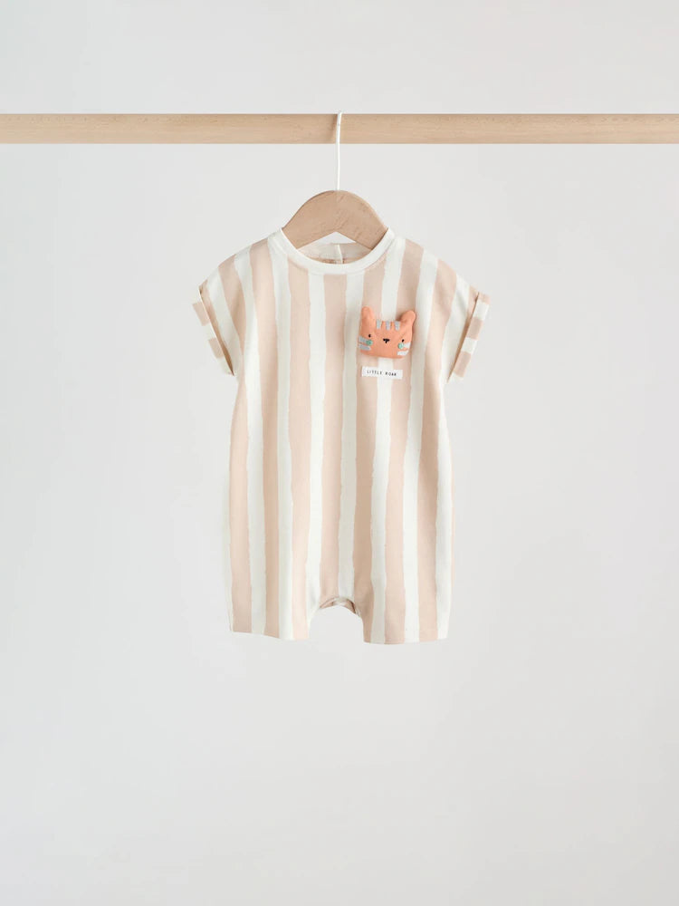 Blue Safari Jersey Baby Rompers 3 Pack