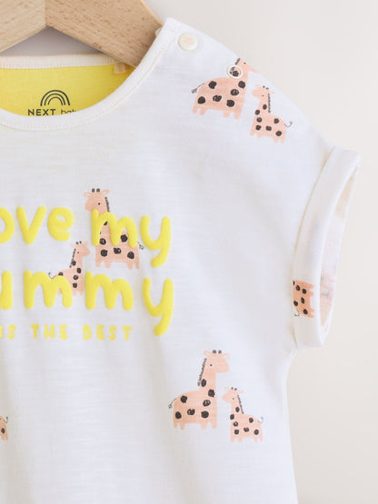 White Printed I Love My Mummy Baby Jersey Romper - Size 50cm (First Size)