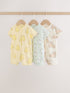 Yellow Spring/Character Button Through Baby Jersey Rompers 3 Pack - 12-18 Months (80-86cm)