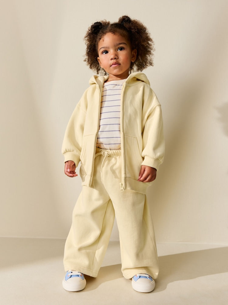 Butter Yellow Wide Leg Sweat Joggers (3mths-7yrs)