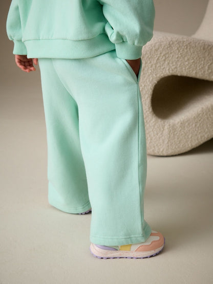 Mint Green Wide Leg Sweat Joggers (3mths-7yrs) - Size 3-6 Months (62-68cm)