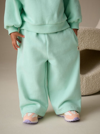 Mint Green Wide Leg Sweat Joggers (3mths-7yrs) - Size 3-6 Months (62-68cm)