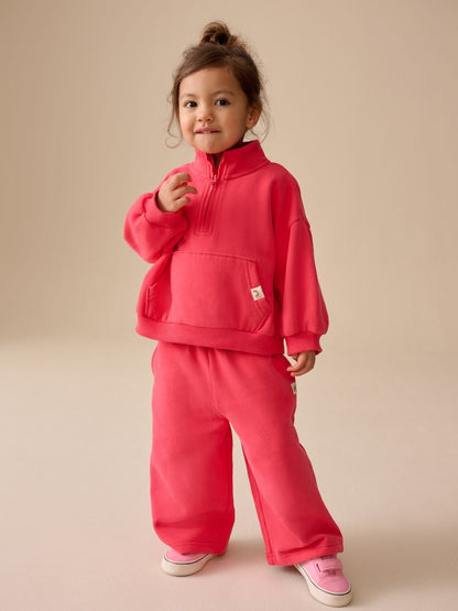 Fuchsia Pink Wide Leg Sweat Joggers (3mths-7yrs) - Size 3-6 Months (62-68cm)