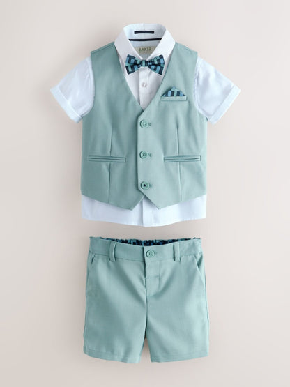 Baker by Ted Baker Shirt Waistcoat and Shorts Set - Size 12-18 Months (80-86cm)