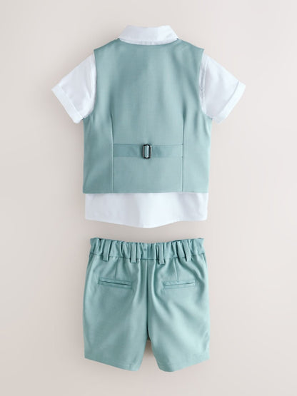 Baker by Ted Baker Shirt Waistcoat and Shorts Set - Size 12-18 Months (80-86cm)