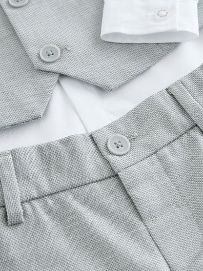Baker by Ted Baker Grey Waistcoat Shirt And Trousers Set
