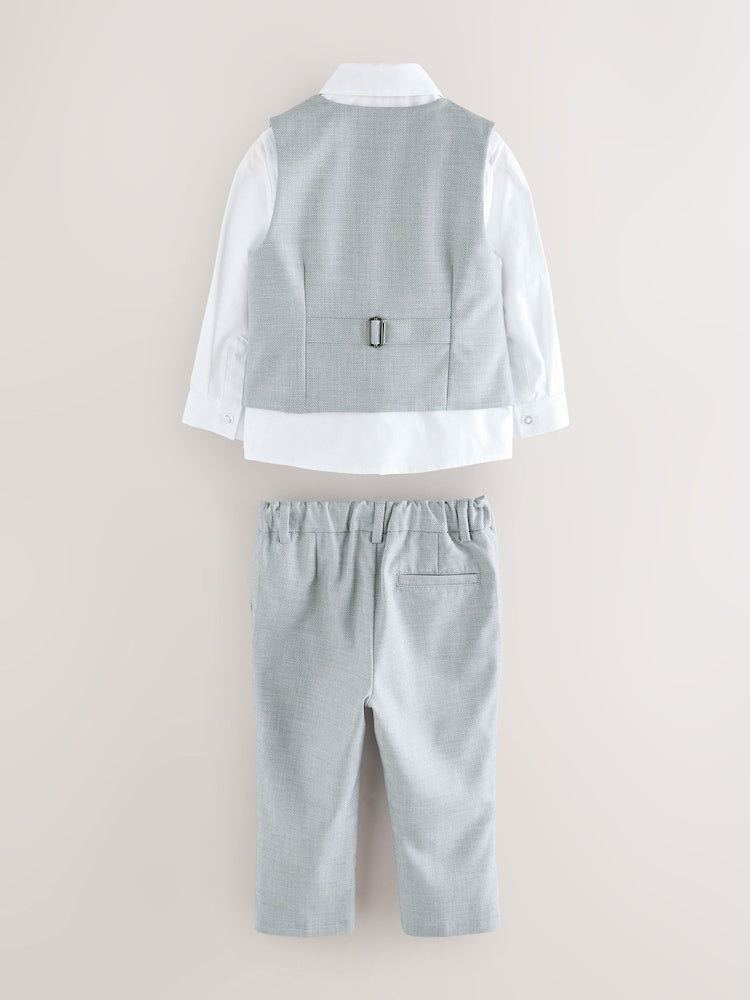 Baker by Ted Baker Grey Waistcoat Shirt And Trousers Set