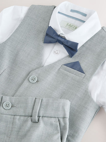 Baker by Ted Baker Grey Waistcoat Shirt And Trousers Set