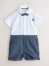 Baker by Ted Baker Blue/Navy Textured Smart Romper - Blue / Up To 3 Months (50 - 62cm)