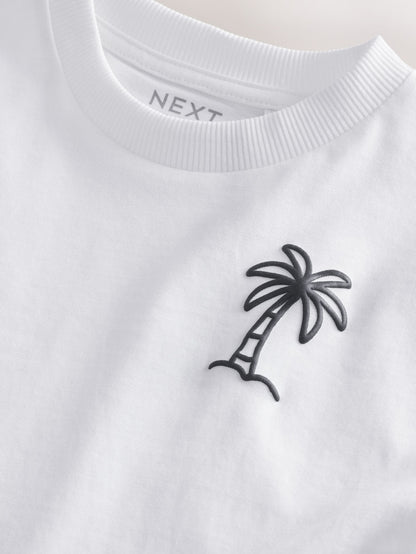 White Palm Tree Short Sleeve Small Graphic T-Shirt (3mths-8yrs) - Size 3-6 Months (62-68cm)