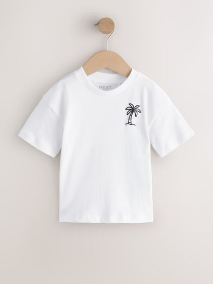 White Palm Tree Short Sleeve Small Graphic T-Shirt (3mths-8yrs) - Size 3-6 Months (62-68cm)