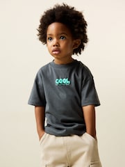 Charcoal Grey Cool Slogan Short Sleeve Small Graphic T-Shirt (3mths-8yrs) - Size 3-6 Months (62-68cm)