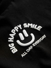 Black Smile Short Sleeve Small Graphic T-Shirt (3mths-8yrs) - Size 3-6 Months (62-68cm)