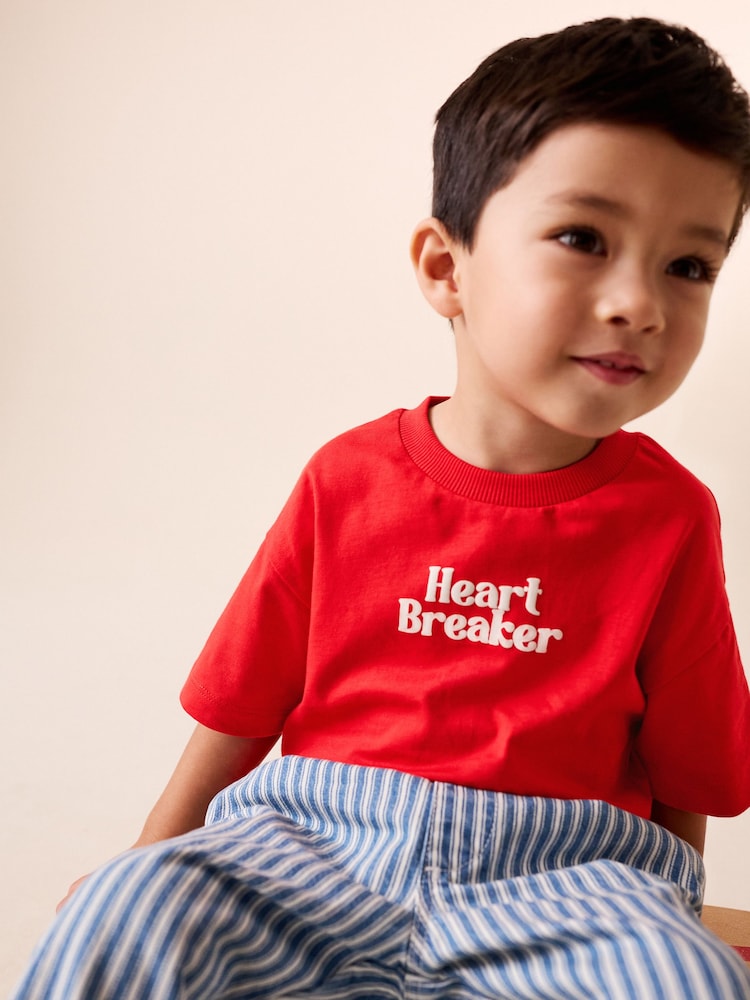 Red Heart Breaker Short Sleeve Small Graphic T-Shirt (3mths-7yrs) - Red Heart Breaker / 12-18 Months (80-86cm)