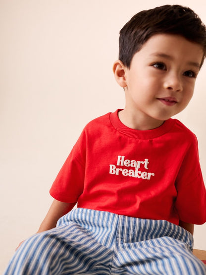 Red Heart Breaker Short Sleeve Small Graphic T-Shirt (3mths-7yrs) - Red Heart Breaker / 12-18 Months (80-86cm)