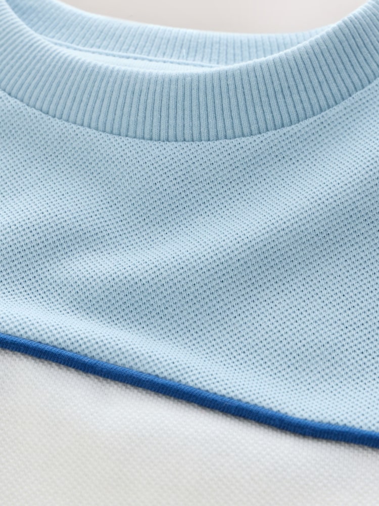 Blue/White/Navy Short Sleeve Colourblock T-Shirt (3mths-7yrs) (3mths-7yrs)