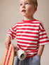 Red/White Short Sleeve Stripe T-Shirt (3mths-7yrs) (3mths-7yrs) - Red/White / 12-18 Months (80-86cm)