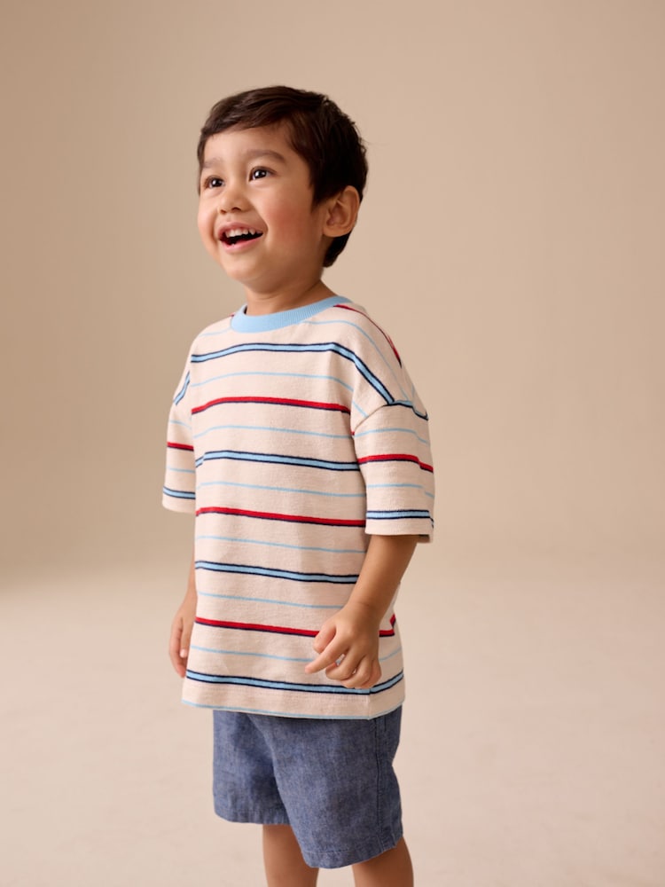 White/Red/Blue Short Sleeve Stripe T-Shirt (3mths-7yrs) (3mths-7yrs)