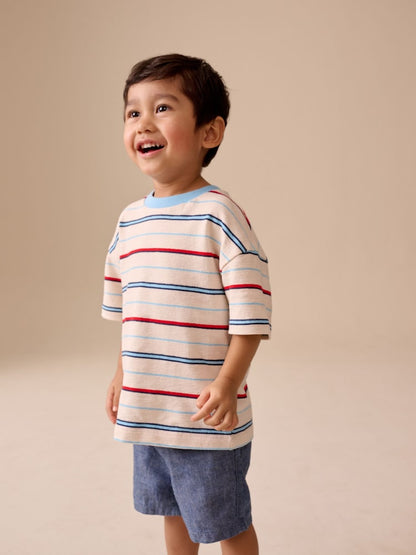 White/Red/Blue Short Sleeve Stripe T-Shirt (3mths-7yrs) (3mths-7yrs)
