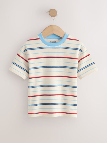 White/Red/Blue Short Sleeve Stripe T-Shirt (3mths-7yrs) (3mths-7yrs)