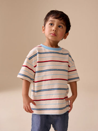 White/Red/Blue Short Sleeve Stripe T-Shirt (3mths-7yrs) (3mths-7yrs)