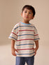 White/Red/Blue Short Sleeve Stripe T-Shirt (3mths-7yrs) (3mths-7yrs)