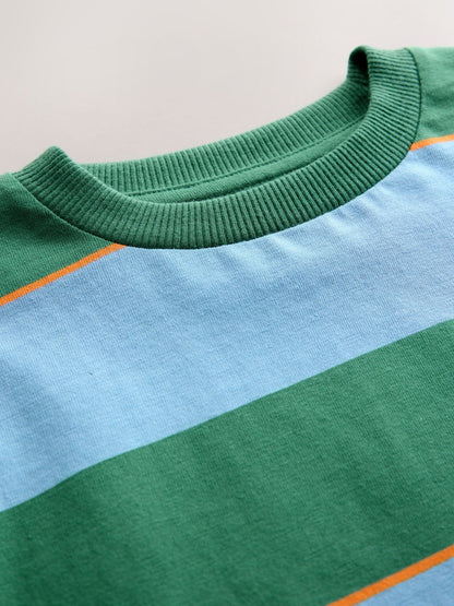 Blue/Green/Orange Short Sleeve Stripe T-Shirt (3mths-7yrs) (3mths-7yrs)