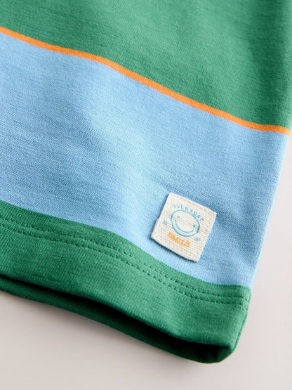 Blue/Green/Orange Short Sleeve Stripe T-Shirt (3mths-7yrs) (3mths-7yrs)