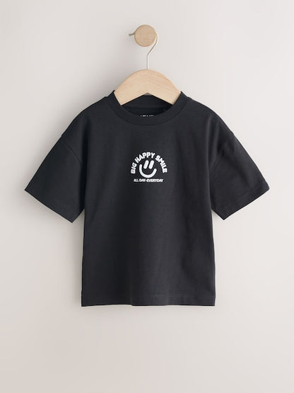 White/Blue/Green/Black/Purple Small Short Sleeve Graphic T-Shirts 5 Pack (3mths-7yrs) - Size 3-6 Months (62-68cm)