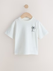 White/Blue/Green/Black/Purple Small Short Sleeve Graphic T-Shirts 5 Pack (3mths-7yrs) - Size 3-6 Months (62-68cm)