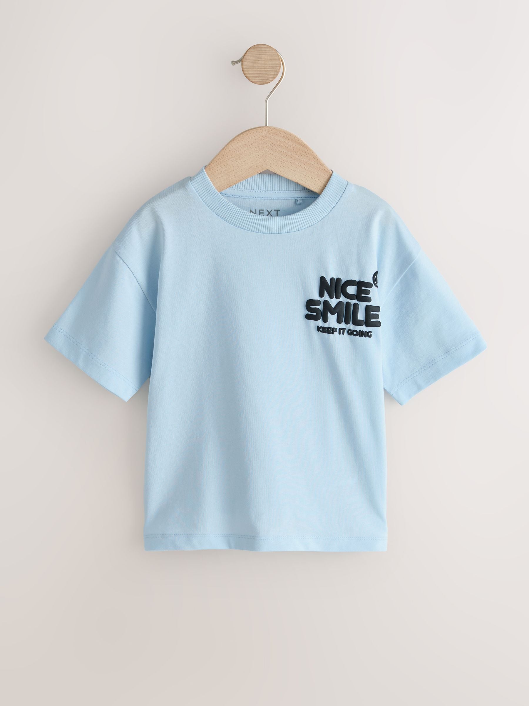 White/Blue/Green/Black/Purple Small Short Sleeve Graphic T-Shirts 5 Pack (3mths-7yrs) - Size 3-6 Months (62-68cm)