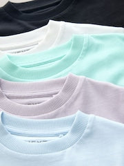 White/Blue/Green/Black/Purple Small Short Sleeve Graphic T-Shirts 5 Pack (3mths-7yrs) - Size 3-6 Months (62-68cm)