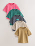 Green/Charcoal/Stone/Pink/Brown Small Short Sleeve Graphic T-Shirts 5 Pack (3mths-7yrs) - Green/Charcoal/Stone/Pink/Brown / 12-18 Months (80-86cm)
