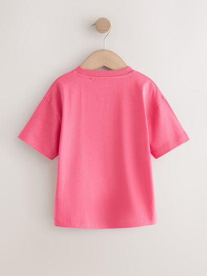 Green/Charcoal/Stone/Pink/Brown Small Short Sleeve Graphic T-Shirts 5 Pack (3mths-7yrs)