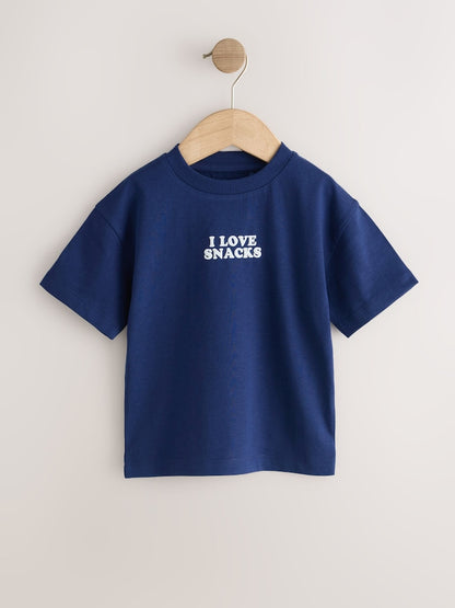 Blue/Charcoal/Green/Brown/Grey Small Short Sleeve Graphic T-Shirts 5 Pack (3mths-7yrs)