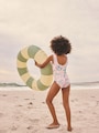 Pink Floral Scallop Edge Swimsuit (3-16yrs) - Size 3 Years (98cm)
