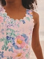Pink Floral Scallop Edge Swimsuit (3-16yrs) - Size 3 Years (98cm)