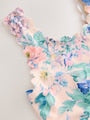Pink Floral Scallop Edge Swimsuit (3-16yrs) - Size 3 Years (98cm)