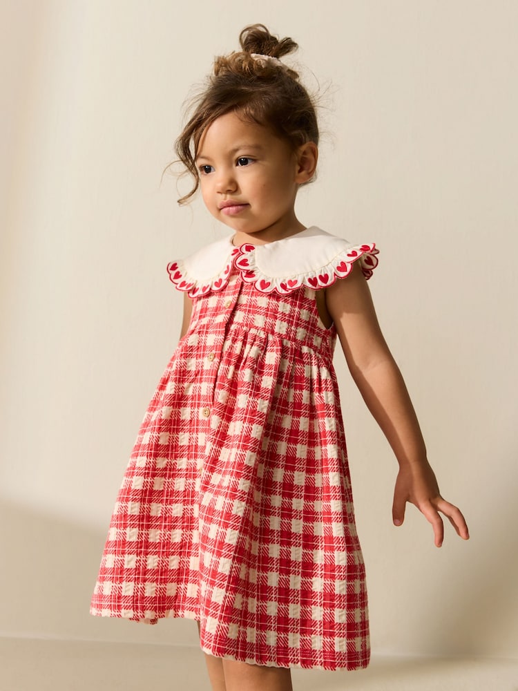 Red Check Collared Summer Dress (3mths-7yrs)